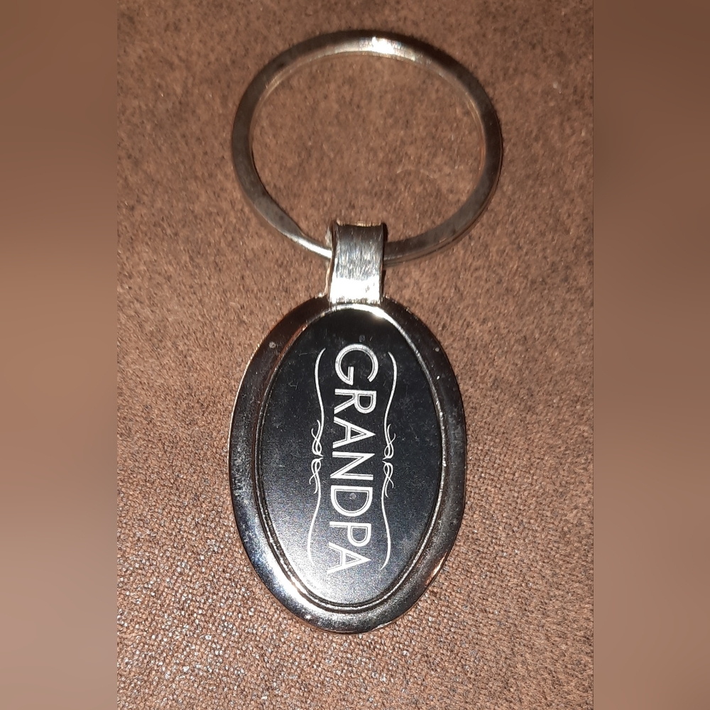 grandpa keychain black and silvertone